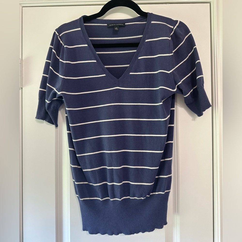 Banana Republic- Short Sleeve Striped Top